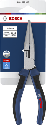 Bosch long-nose pliers 180 mm with multi-component handles.