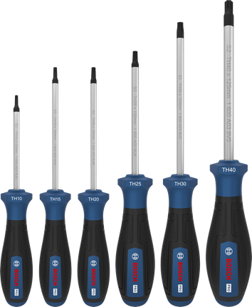 Bosch PRO Screwdriver Set TH 6 pcs with color-coded handles.
