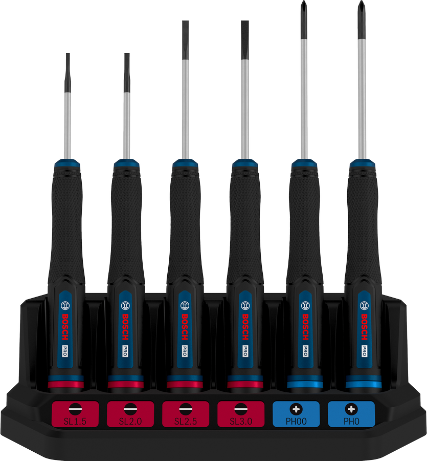 Bosch PRO Precision Screwdriver Set PH/SL with anti roll-off.