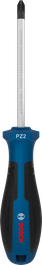 Bosch screwdriver PZ2 x 100 mm with ergonomic handle.
