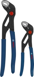 Bosch water pump pliers set with dipped non-slip handles.