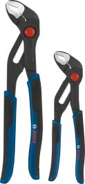 Bosch water pump pliers set with multi-component handles.