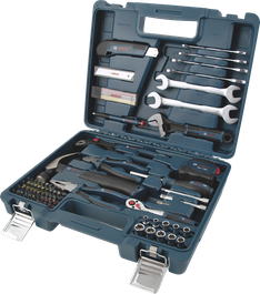 Bosch hand tool mixed set 89 pcs in blue carrying case.