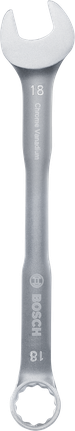 Bosch 18 mm combination wrench chrome vanadium.
