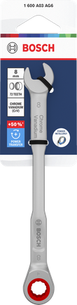 Bosch Ratchet Combination Wrench 8 mm chrome vanadium.
