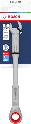 Bosch Ratchet Combination Wrench 10 mm chrome vanadium.
