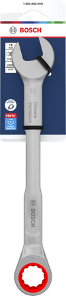 Bosch Ratchet Combination Wrench 19 mm chrome vanadium.