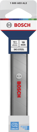 Bosch snap-off knife blade 18mm SK5 steel pack.