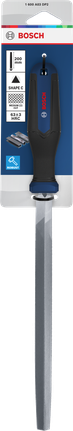 Bosch triangle file 200 mm Shape C with ergonomic handle.