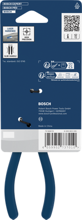 Bosch long-nose pliers 180 mm with dipped non-slip handles.