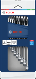 Bosch combination wrench set 12 pcs, 6-19 mm, +50% torque.