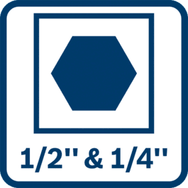 Soporte para puntas de atornillar 2 en 1: para muchas más aplicaciones combinando cuadrado de 1/2" y hexagonal de 1/4"