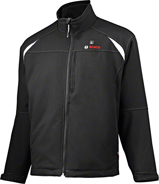 Chaqueta de trabajo calefactable Bosch , color negro con detalles en blanco.