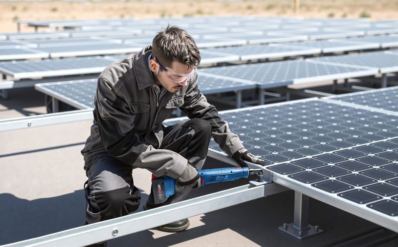 Una persona que usa equipo de seguridad utiliza un medidor láser en el interior de una carrocería de automóvil sin terminar.