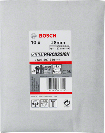 Paquete de brocas para hormigón Bosch CYL-3 de 8 mm.