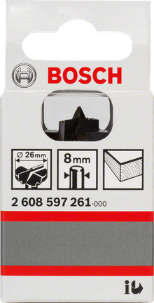 Broca para cortar bisagras en voladizo Bosch de 26 mm de diámetro.