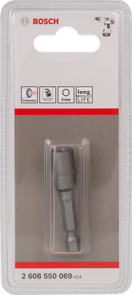 Punta de destornillador de impacto Bosch de 6 mm de larga duración.