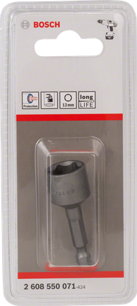 Adaptador de vaso de impacto Bosch de 13 mm para una mayor durabilidad.