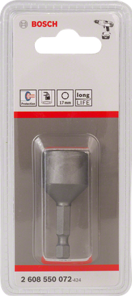 Atornillador magnético Bosch de 17 mm para una larga vida útil.