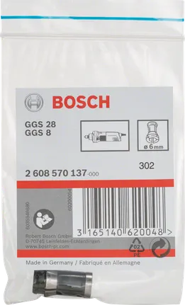 Pinza Bosch de 6 mm sin tuerca de bloqueo.