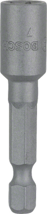 Llave de tuercas Bosch de 7 mm con vástago hexagonal de 1/4 de pulgada.