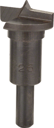 Broca para cortar bisagras en voladizo Bosch de 26 mm de diámetro.
