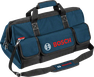 Bolsa de herramientas Bosch con correa para el hombro y bolsillos frontales.