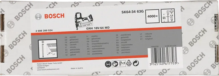 Clavos de acabado galvanizados Bosch de 2-1/2″.