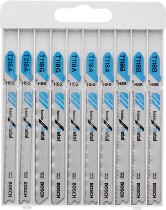 Juego de hojas de sierra de calar Bosch Basic para metal, 10 piezas.