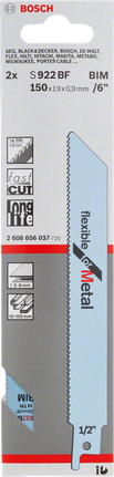 Hoja de sierra de metal flexible Bosch S 922 BF para cortes rápidos.