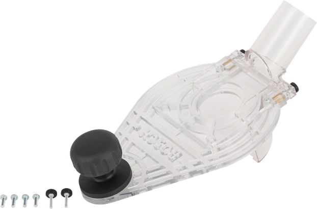 Placa base Bosch con asa y salida de extracción de polvo.