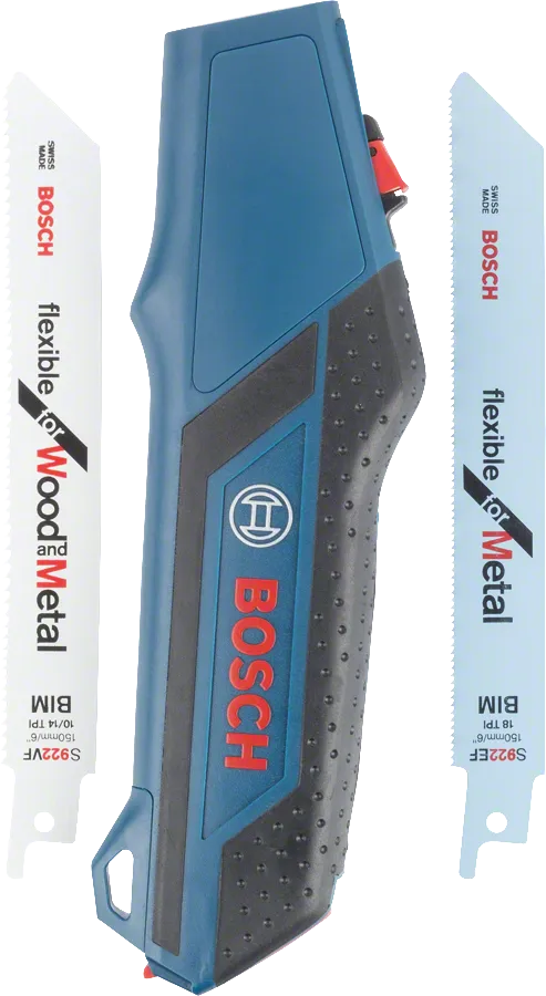 Juego de mangos de sierra Bosch con hojas para madera y metal.