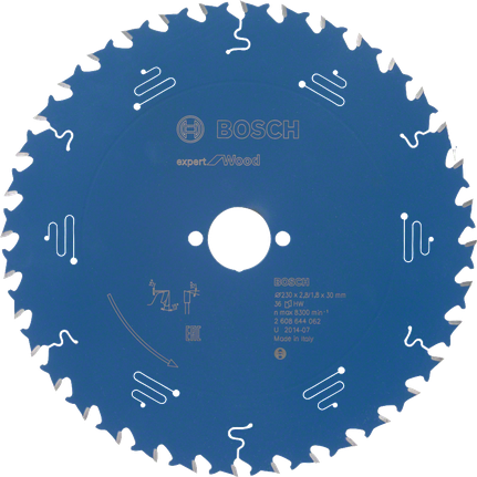Hoja de sierra circular Bosch Expert for Wood, 36 dientes.