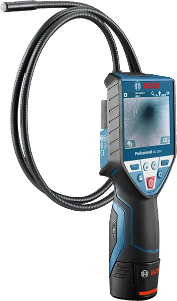 Cámara de inspección Bosch GIC 120 C con pantalla de 3,5 pulgadas.