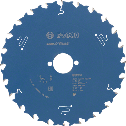 Hoja de sierra circular Bosch Expert for Wood, 24 dientes.