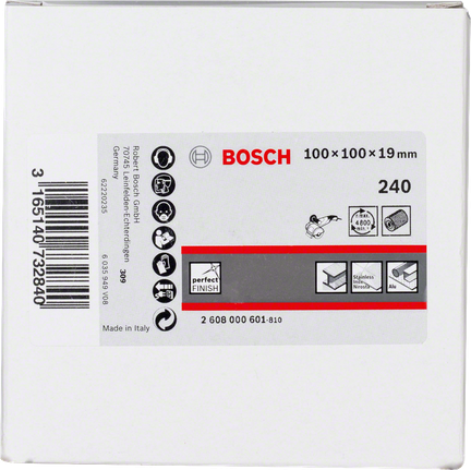 Disco de lijado de láminas Bosch de 100x100x19 mm y grano 240.