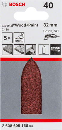 Hoja de lija Bosch C430 de 32 mm (paquete de 5).