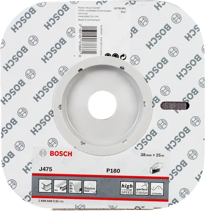 Rollo de lija Bosch J475 P180 de 38 mm x 25 m.