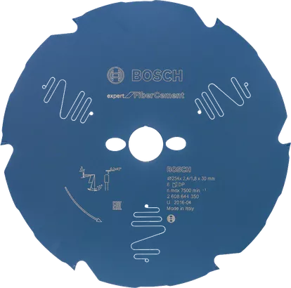 Hoja de sierra para fibrocemento Bosch 254x30mm 6 dientes.