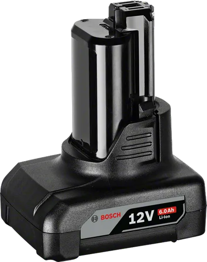 Paquete de baterías de iones de litio Bosch de 12 V y 6,0 Ah.