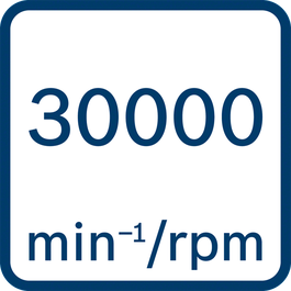 Velocidad en vacío 30 000 min-1/rpm 