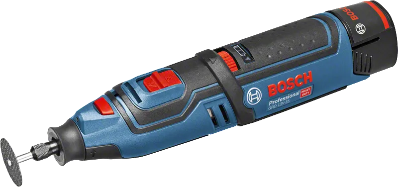 Herramienta rotativa inalámbrica Bosch GRO 12V-35, batería 12V.
