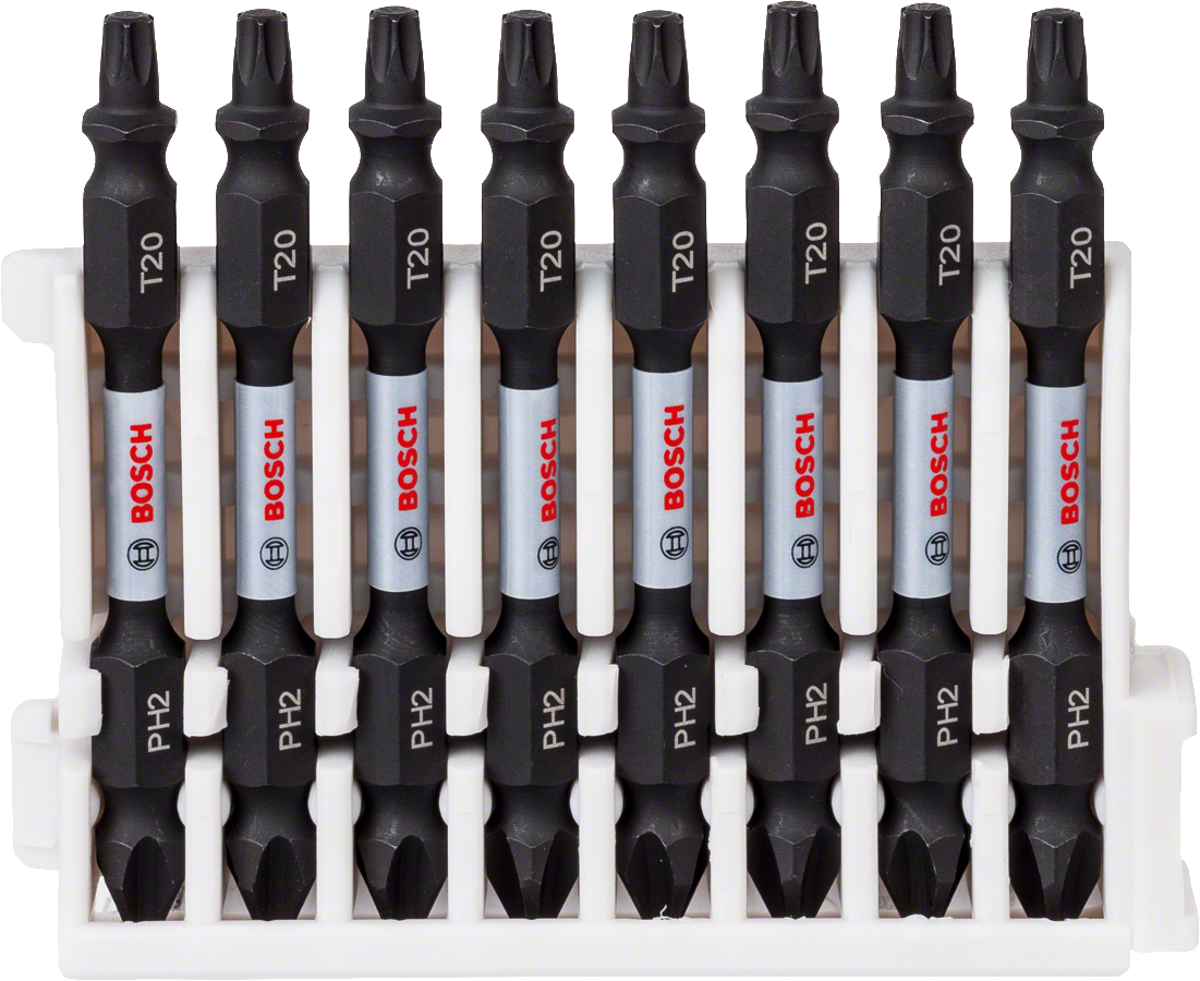Puntas de destornillador Bosch Impact Control, paquete de 8 piezas PH2 T20 de 65 mm.
