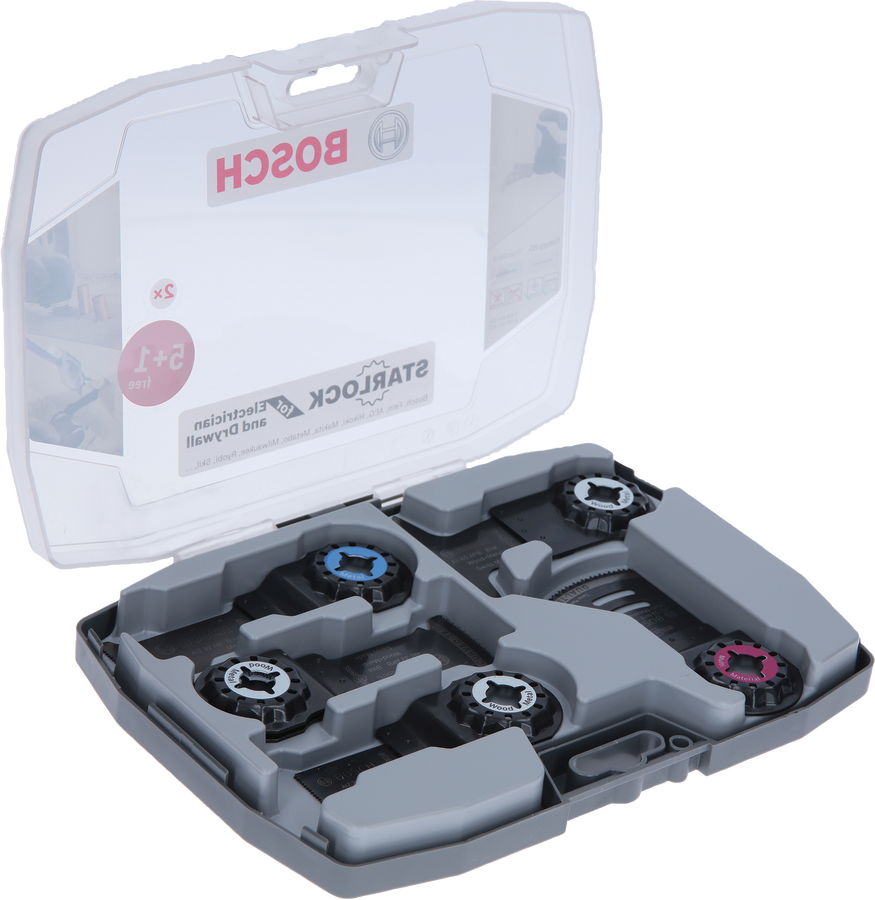 Juego Bosch Starlock para hojas de sierra para electricistas y paneles de yeso.