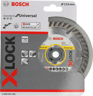 Disco de diamante Best universal, X-LOCK, diámetro de 125 mm, diámetro de perforación de 22,23 mm, ancho de corte de 2,2 mm Bosch Professional 