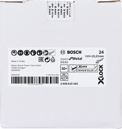 Disco de lijado Bosch X-LOCK 115mm para metal.