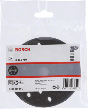 Protectores de almohadilla Bosch de 115 mm, paquete de 2.