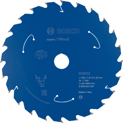 Hoja de sierra circular Bosch Expert for Wood 165 mm 24 dientes.