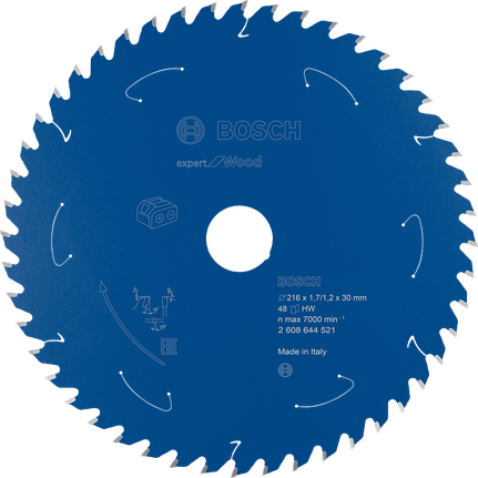 Hoja de sierra circular Bosch Expert for Wood 216 mm 48 dientes.