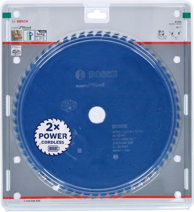 Hoja de sierra circular Bosch Expert for Wood 305×2,2/1,6×30 T60.